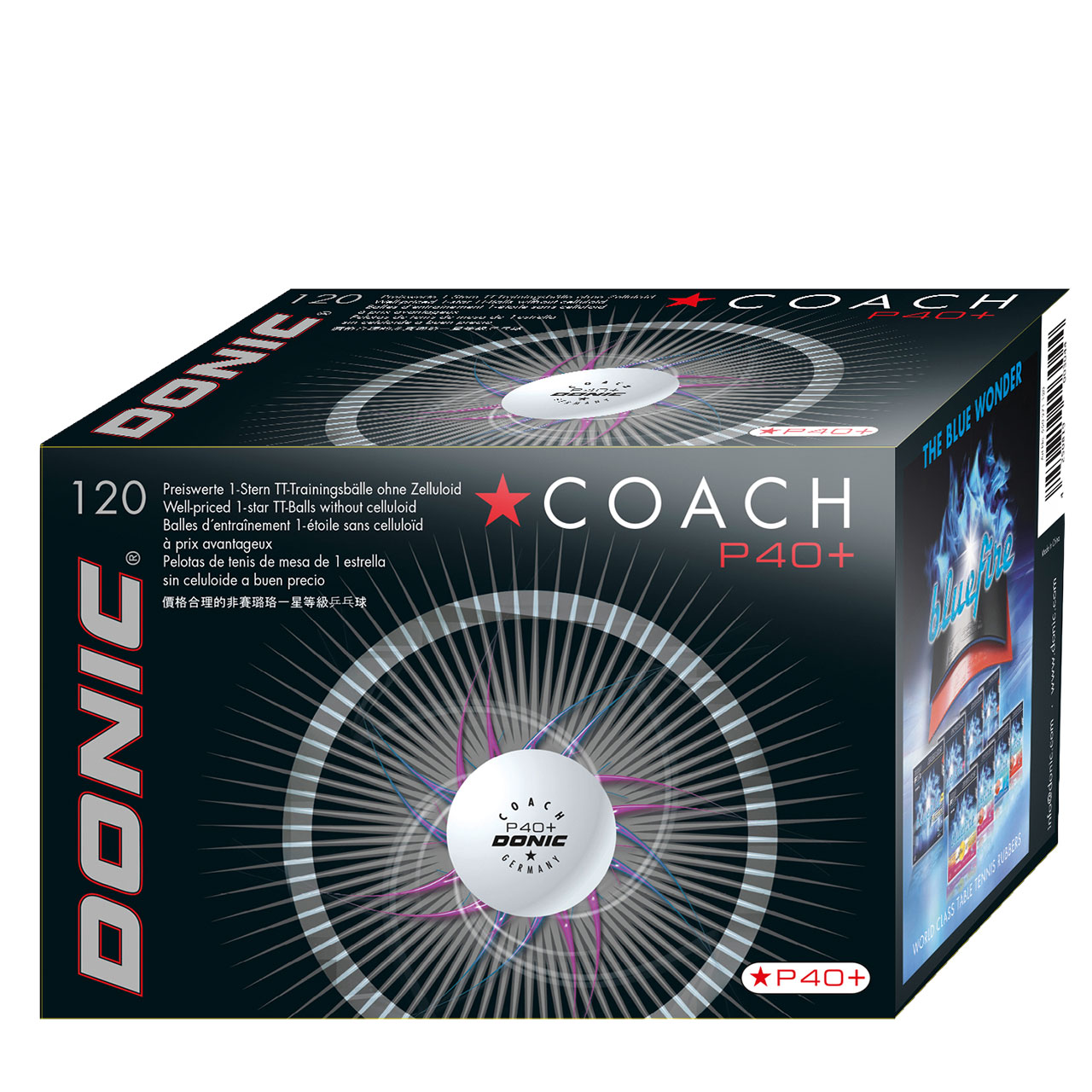 Tischtennis Trainingsball DONIC Coach P40+ * 120er Karton