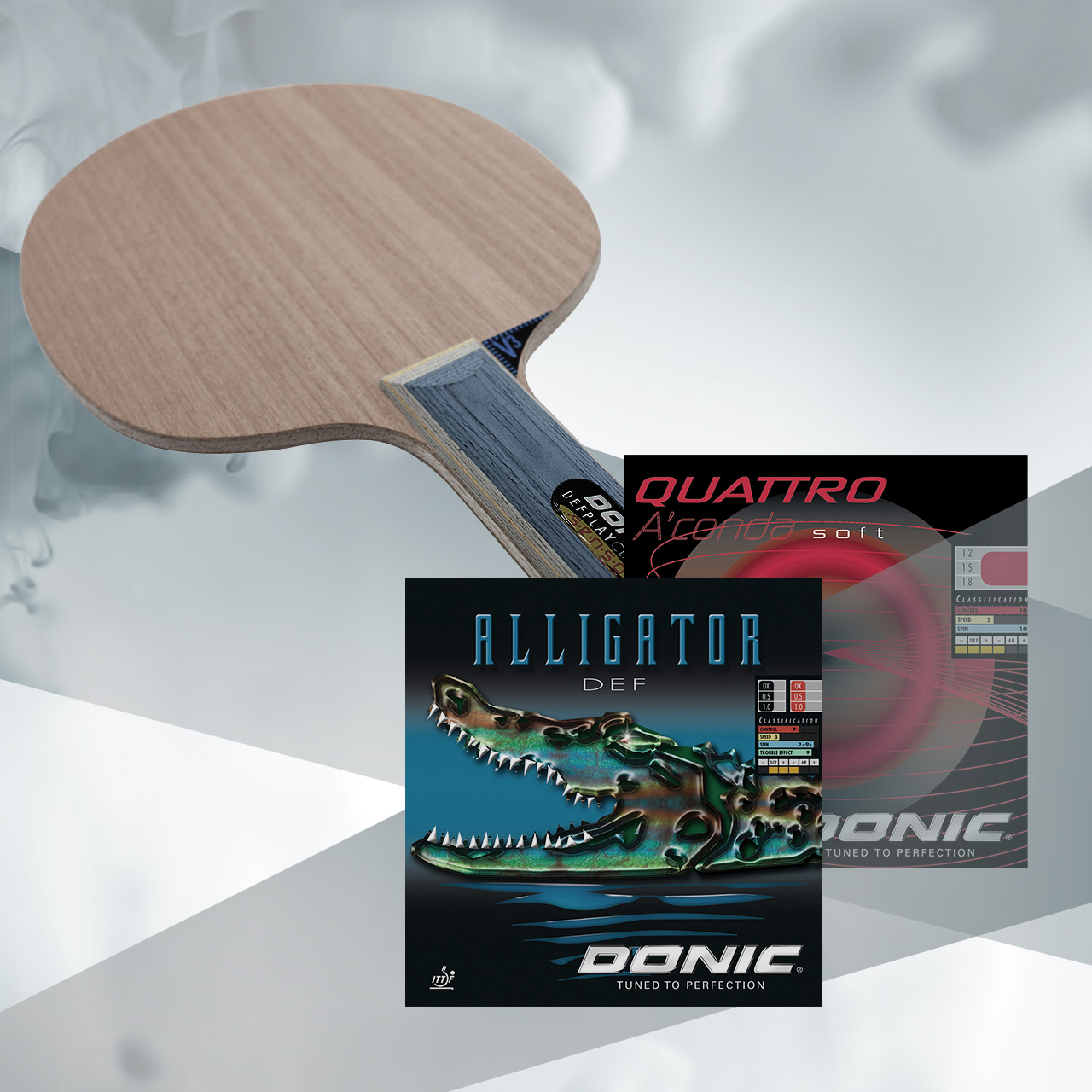 Bundle DONIC DEFPLAY CLASSIC SENSO / QUATTRO A´CONDA SOFT / ALLIGATOR DEF