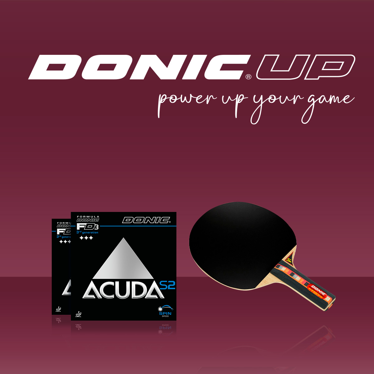 Bundle DONIC WALDNER SENSO CARBON konkav mit ACUDA S2 Belägen