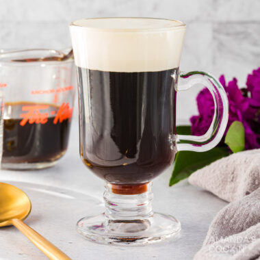 glass mug of irish coffee