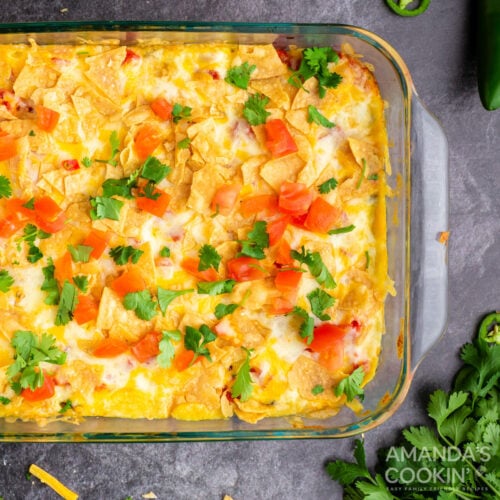 dish of mexican chicken casserole