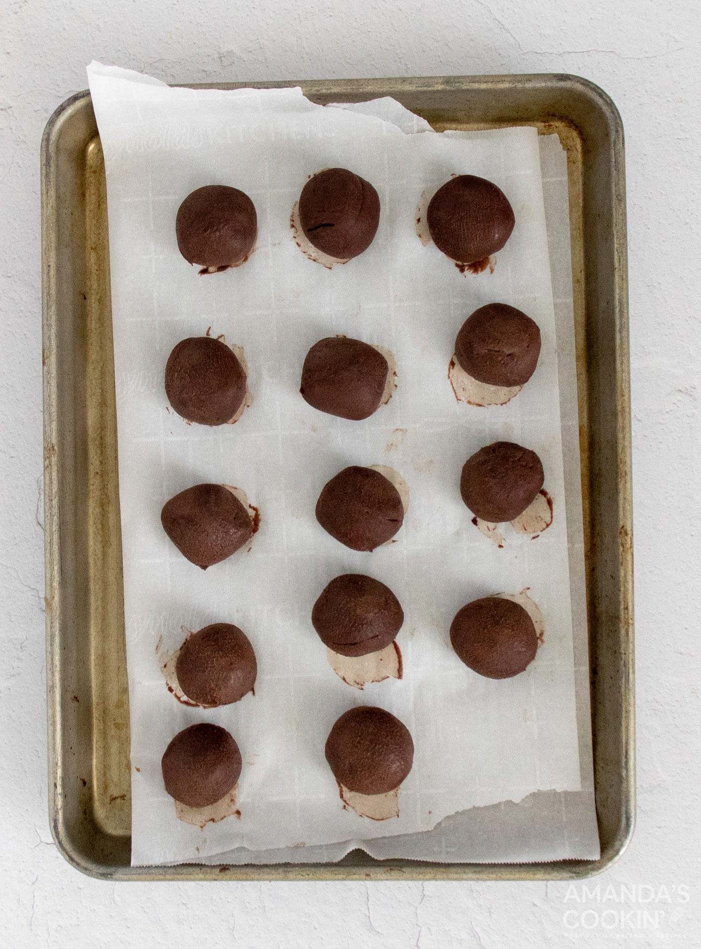 truffles on baking pan
