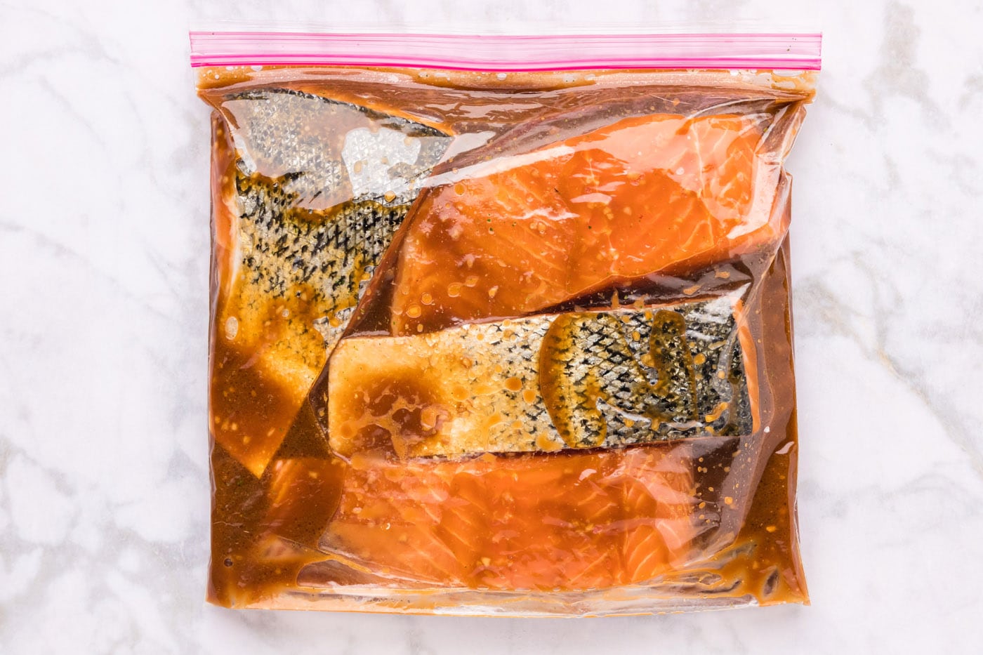 marinating salmon in teriyaki sauce
